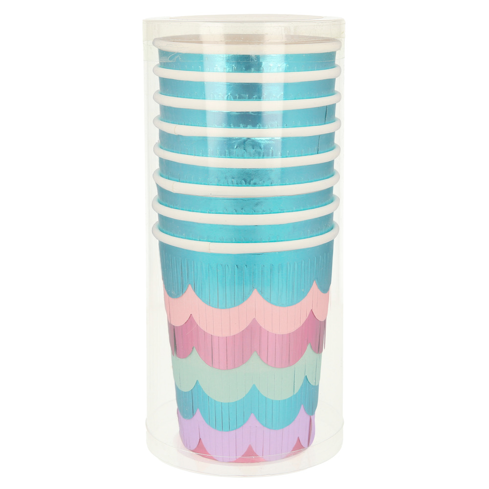 Mermaid Scalloped Fringe Cups Gobelets à frange Sirène